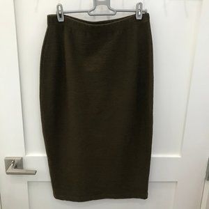 Made in Italy Brown Midi Cose di Maglia Skirt